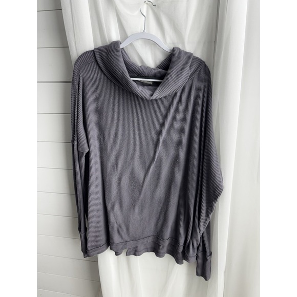 We The Free Womens Size L The Rosa Ribbed Sweater Shirt Lavender Lagenlook 0465 - Picture 1 of 10